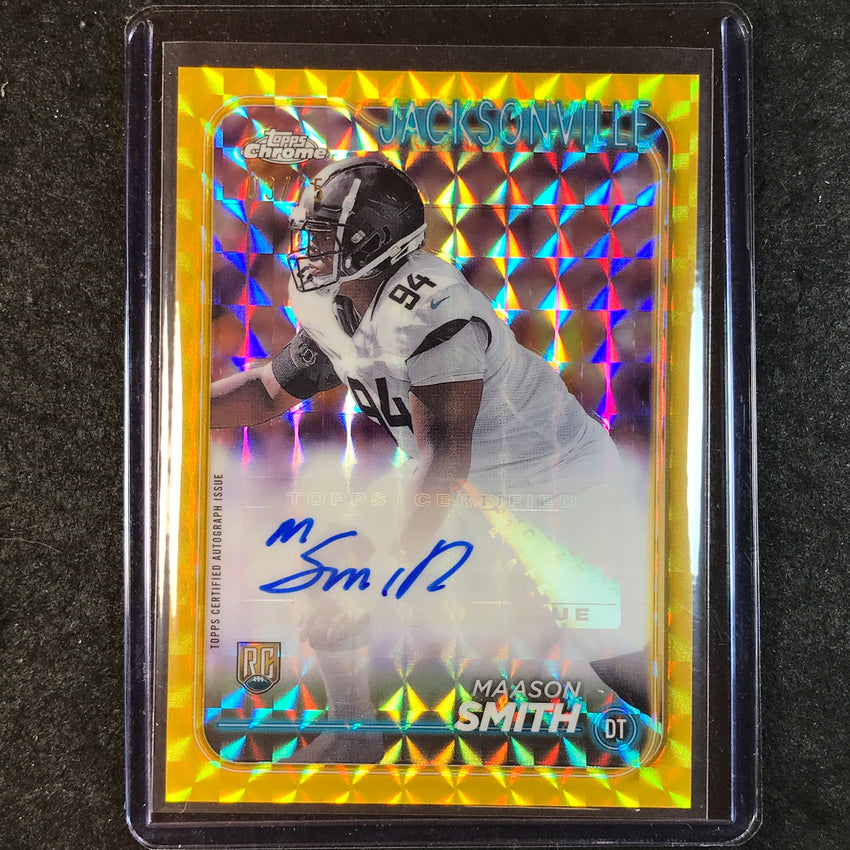 2024 Topps Chrome Football MAASON SMITH Rookie Auto Yellow Geometric 3/75