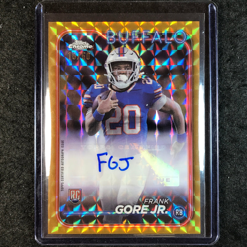 2024 Topps Chrome Football FRANK GORE JR. Rookie Auto Gold Geometric 18/50