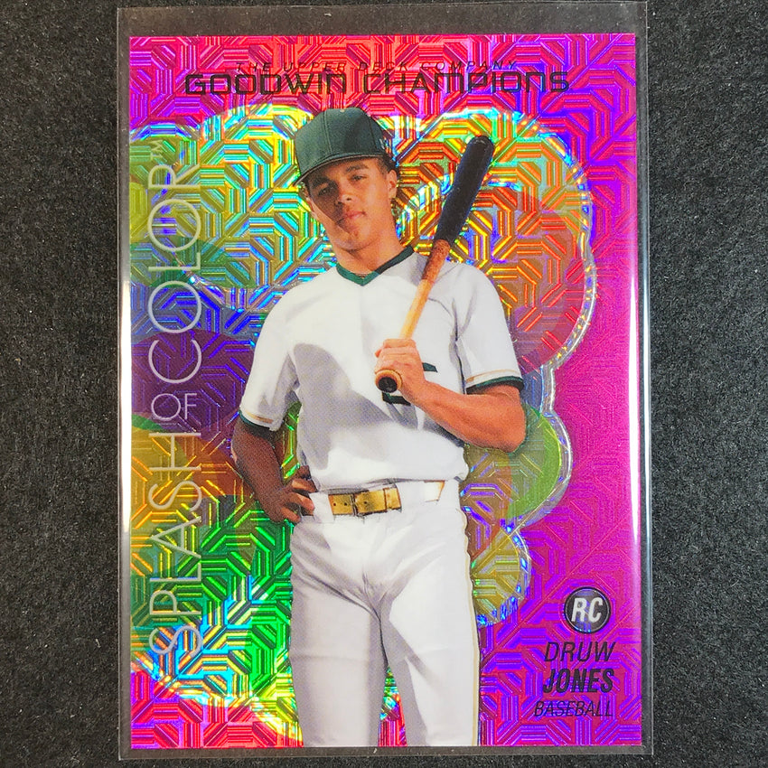2023 Goodwin Champions DRUW JONES Splash of Color Rookie Pink Traxx 228/299