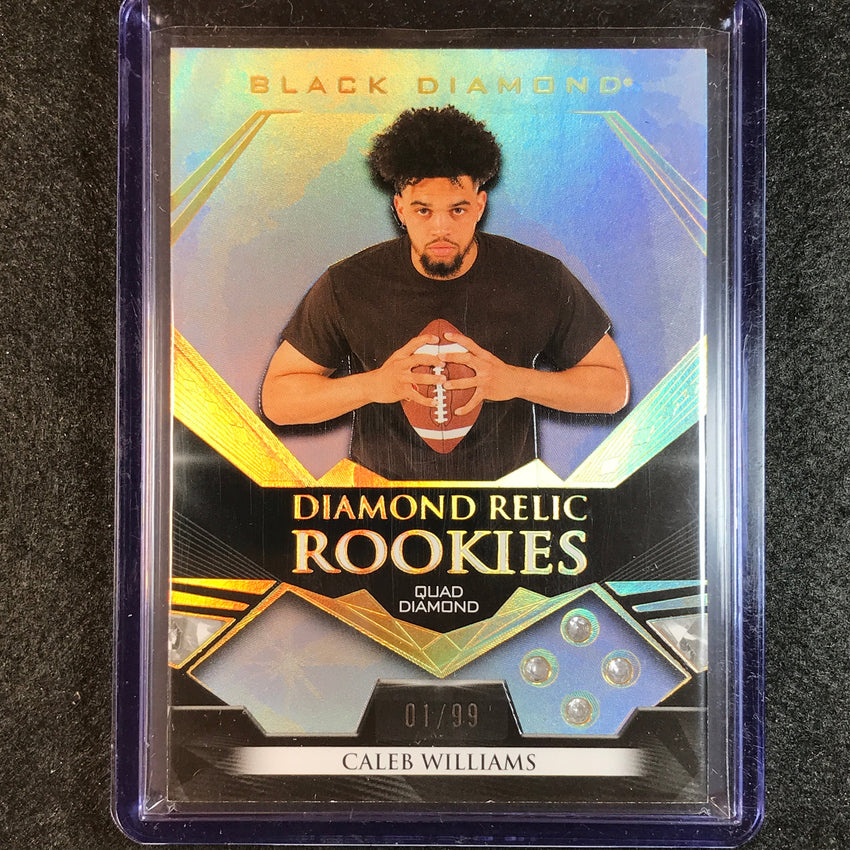 2023 Goodwin Champions CALEB WILLIAMS Black Diamond Stone Relic Rookie Quad 1/99