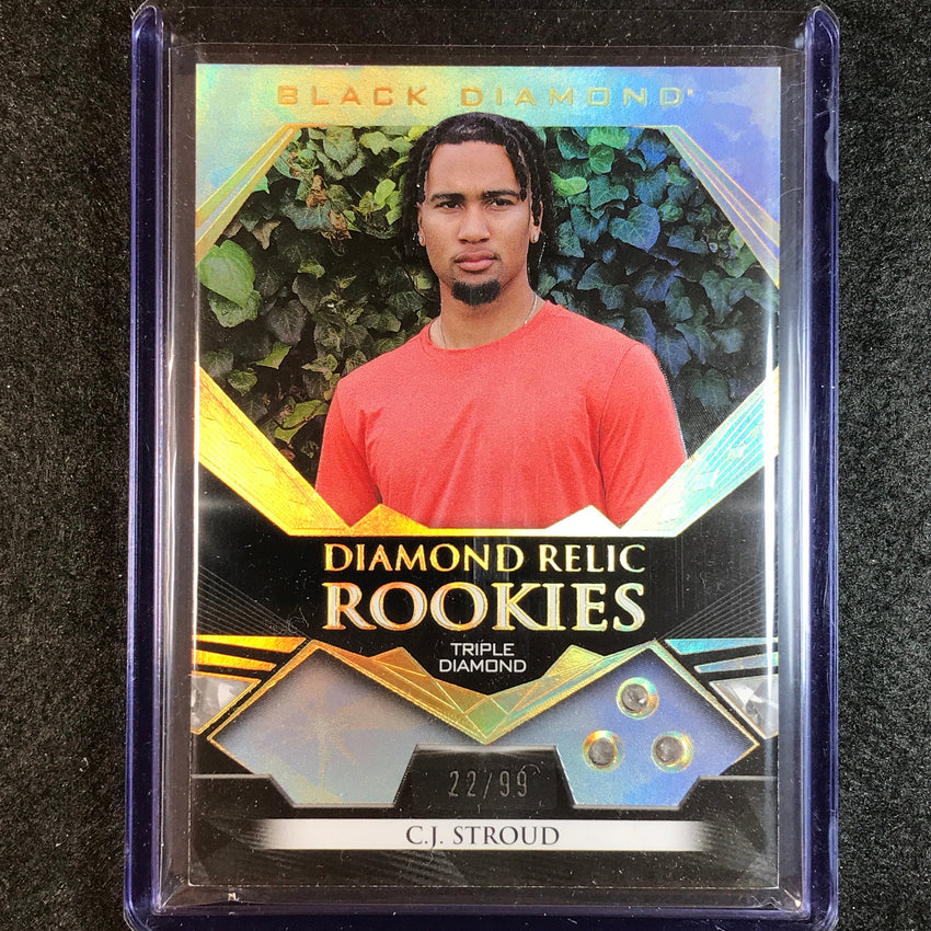 2023 Goodwin Champions C.J. STROUD Black Diamond Stone Relic Rookie Triple 22/99