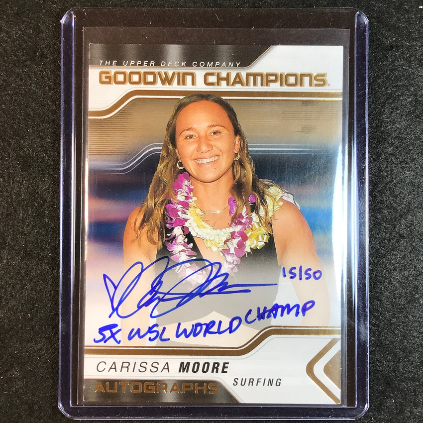 2023 Goodwin Champions CARISSA MOORE "5X WSL WORLD CHAMP" Inscription Auto 15/50