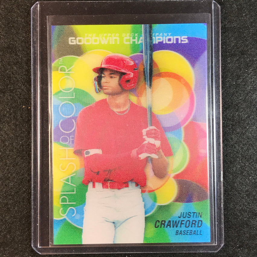 2023 Goodwin Champions JUSTIN CRAWFORD Splash Color Lenticular Rookie Bounty #JU