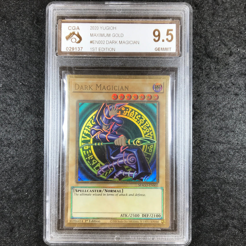 CGA 9.5 Dark Magician - MAGO-EN002 - Premium Rare Maximum Gold 1st Edition 137