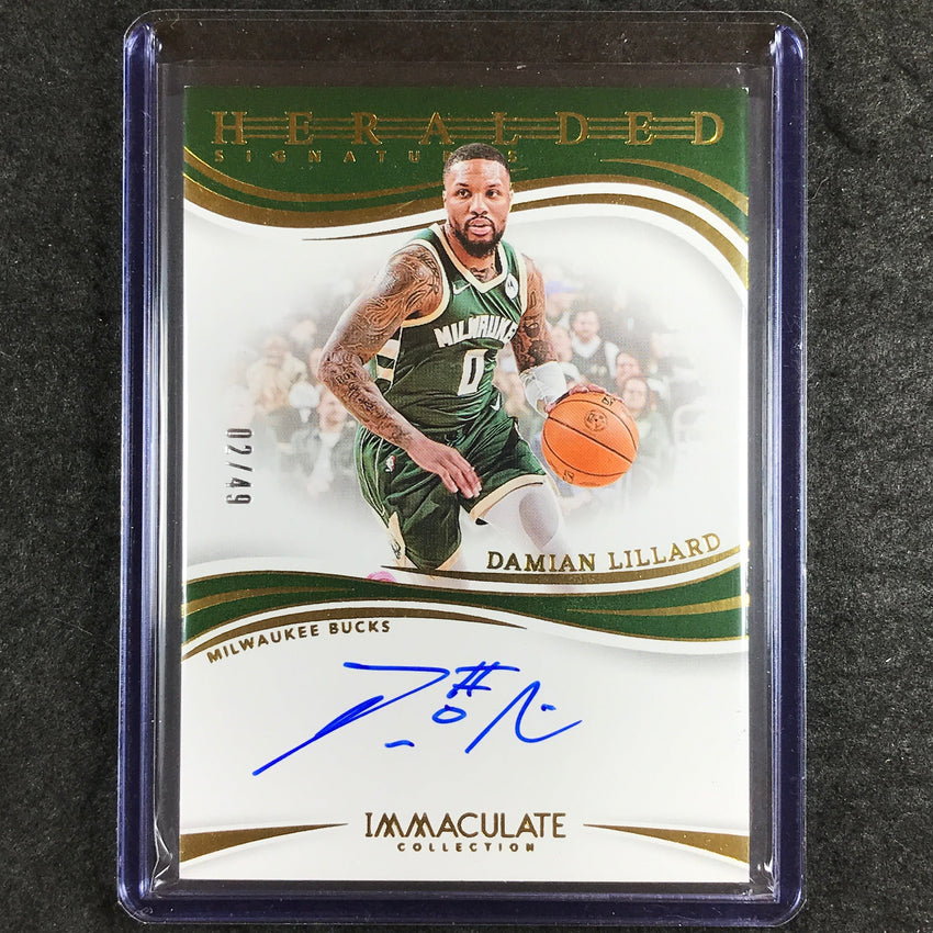 2023-24 Immaculate DAMIAN LILLARD Heralded Signatures 2/49 #DLM