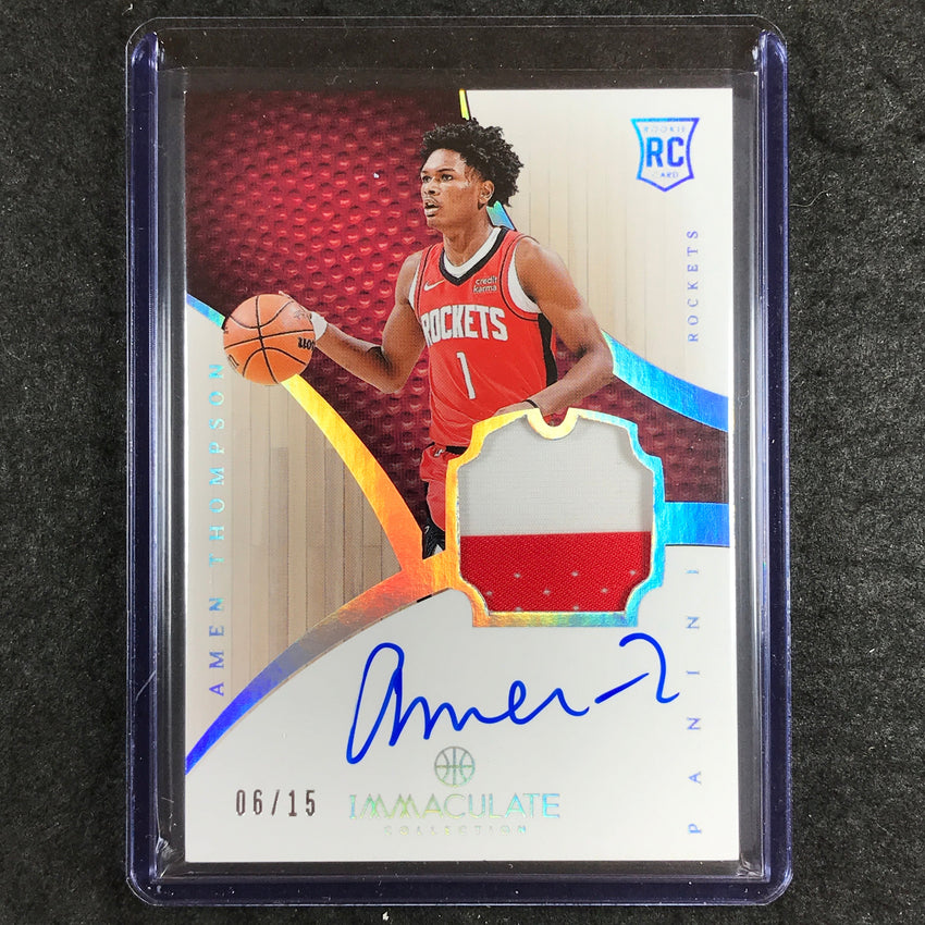 2023-24 Immaculate AMEN THOMPSON Rookie Retro Patch Auto 6/15