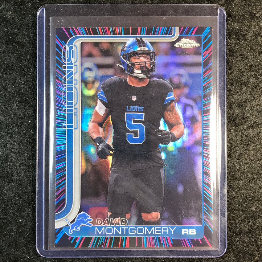 2025 Topps Chrome Football DAVID MONTGOMERY Neon Pulse SP #103