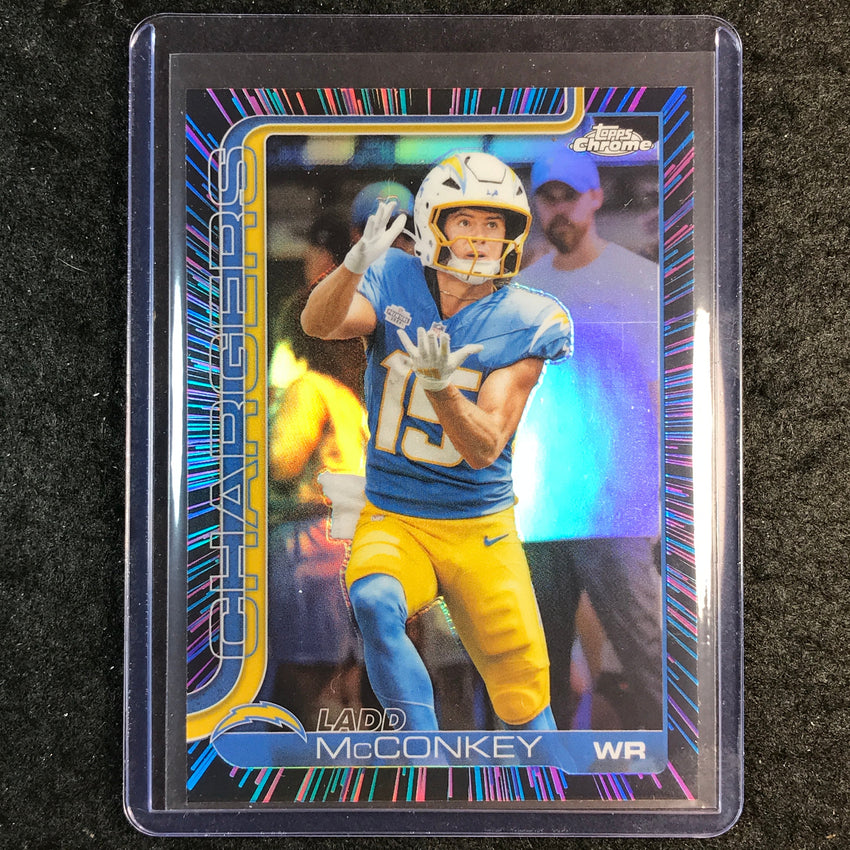 2025 Topps Chrome Football LADD MCCONKEY Neon Pulse SP #156