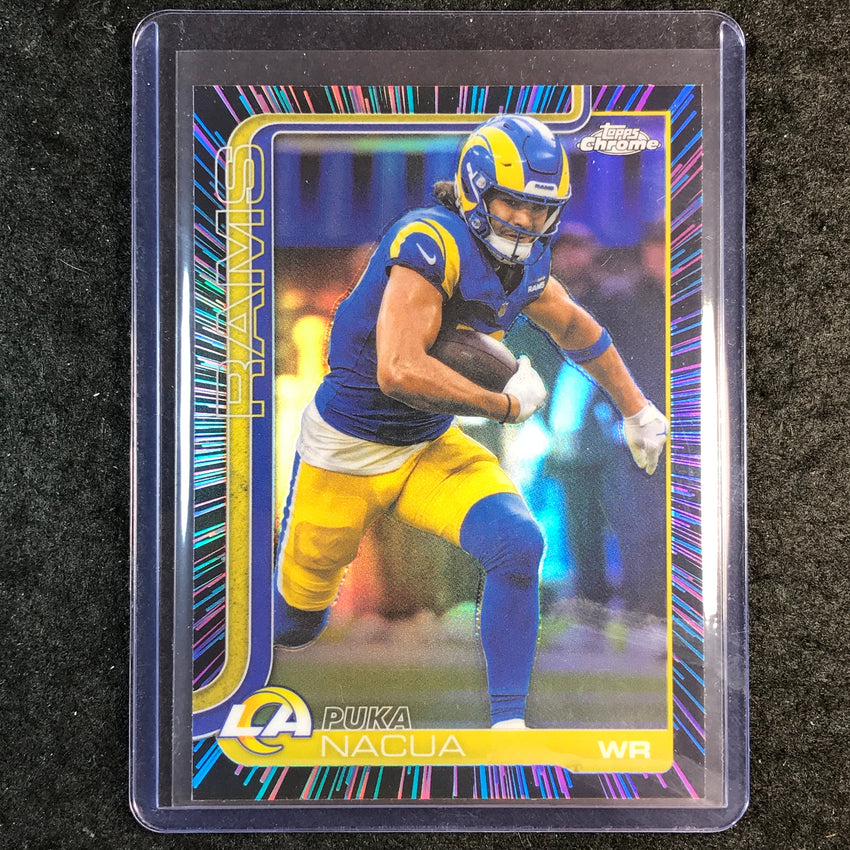 2025 Topps Chrome Football PUKA NACUA Neon Pulse SP #166