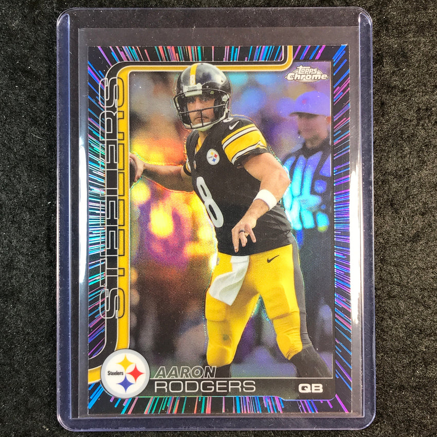 2025 Topps Chrome Football AARON RODGERS Neon Pulse SP #255