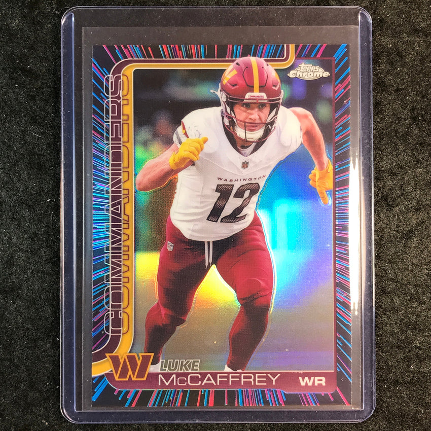 2025 Topps Chrome Football LUKE MCCAFFREY Neon Pulse SP #298