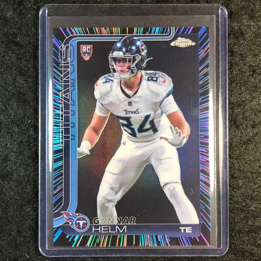 2025 Topps Chrome Football GUNNAR HELM Rookie Neon Pulse SP #305