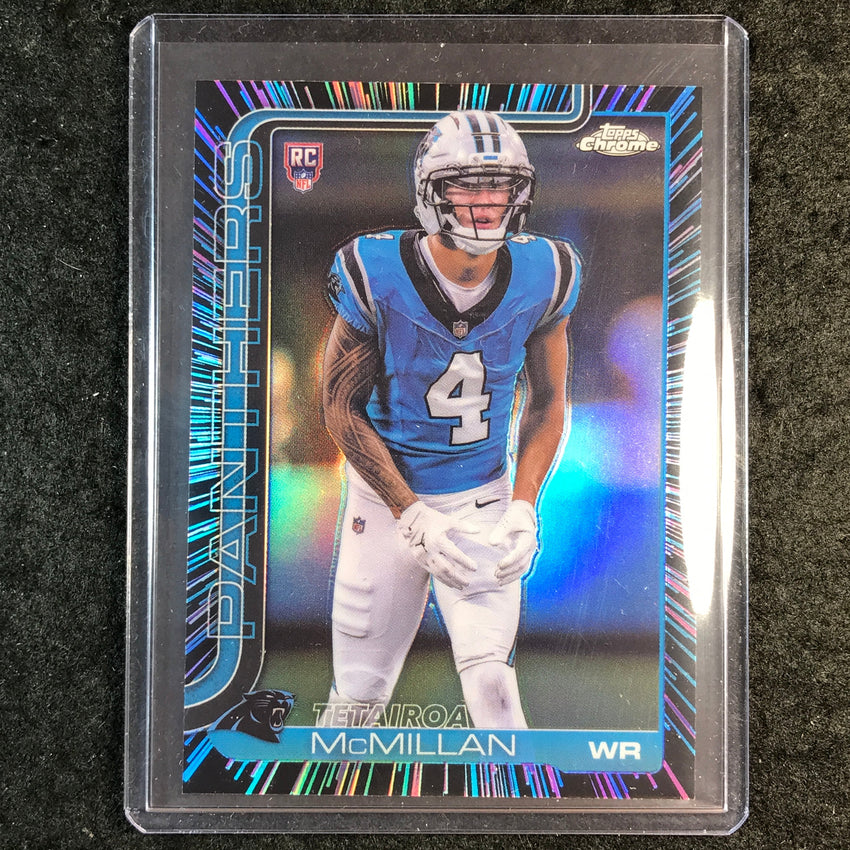 2025 Topps Chrome Football TETAIROA MCMILLAN Rookie Neon Pulse SP #326