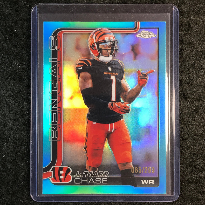 2025 Topps Chrome Football JA'MARR CHASE Base Teal 85/299 #58