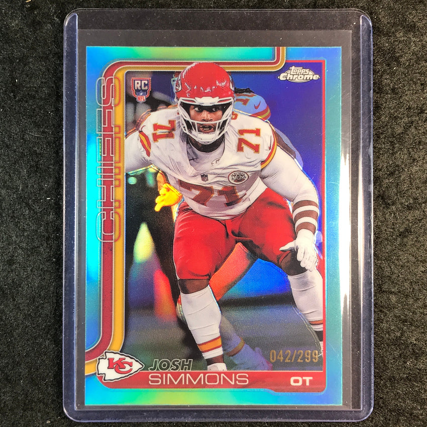 2025 Topps Chrome Football JOSH SIMMONS Rookie Base Teal 42/299 #304