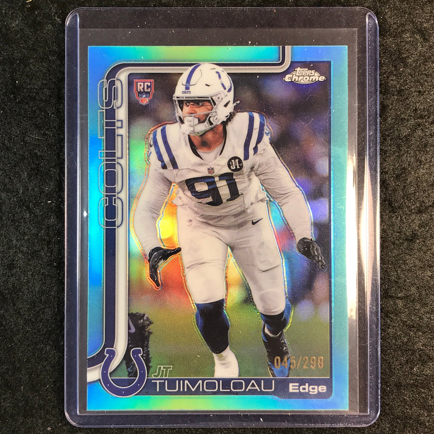2025 Topps Chrome Football JT TUIMOLOAU Rookie Base Teal 45/299 #356