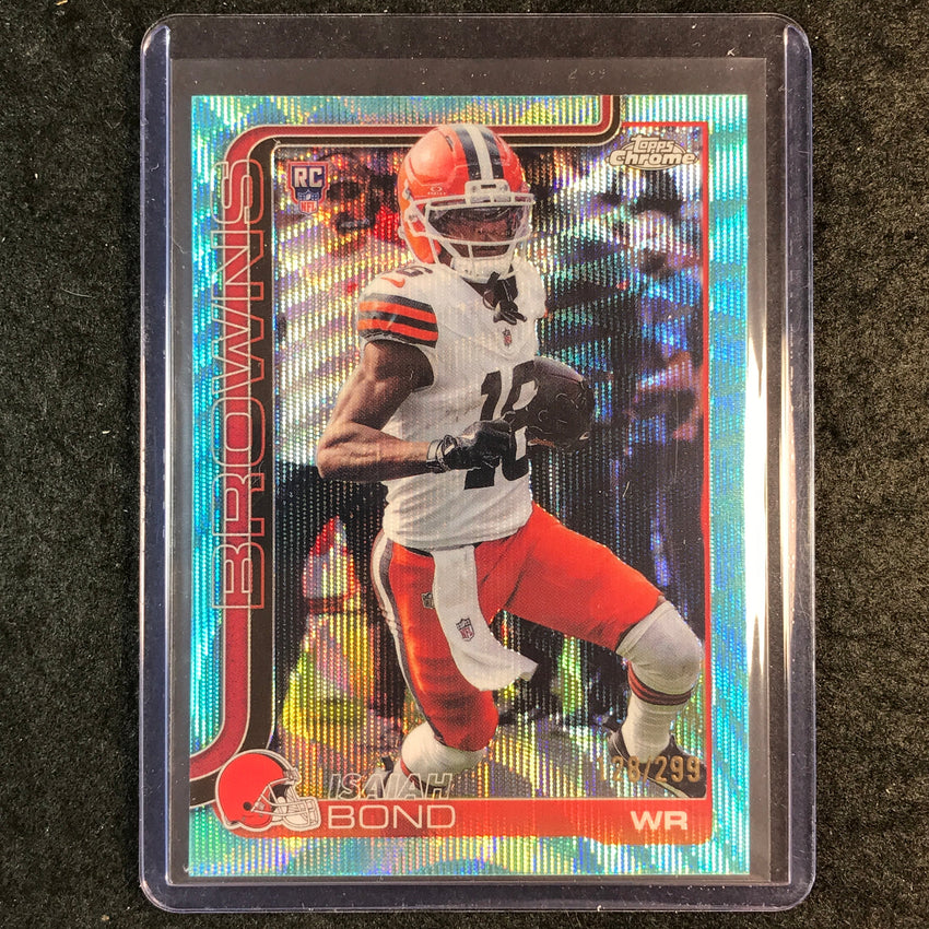 2025 Topps Chrome Football ISAIAH BOND Rookie Base Teal Wave 128/299 #341