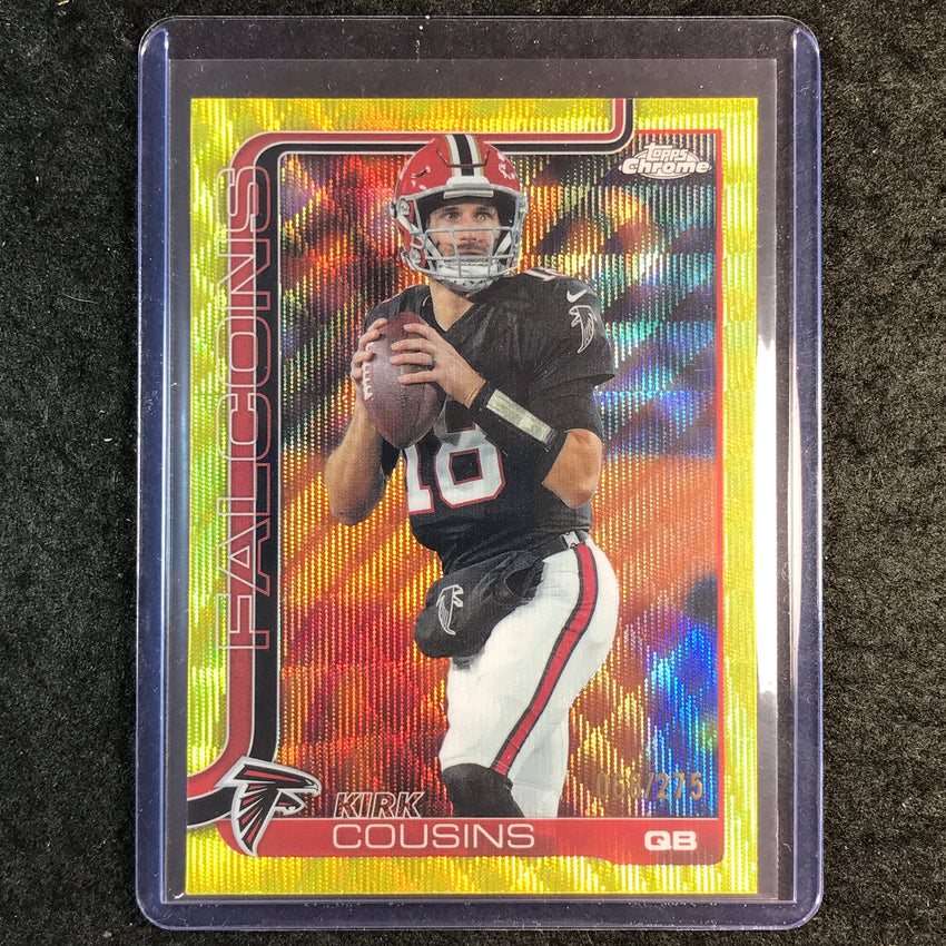 2025 Topps Chrome Football KIRK COUSINS Base Yellow Wave 68/275 #13
