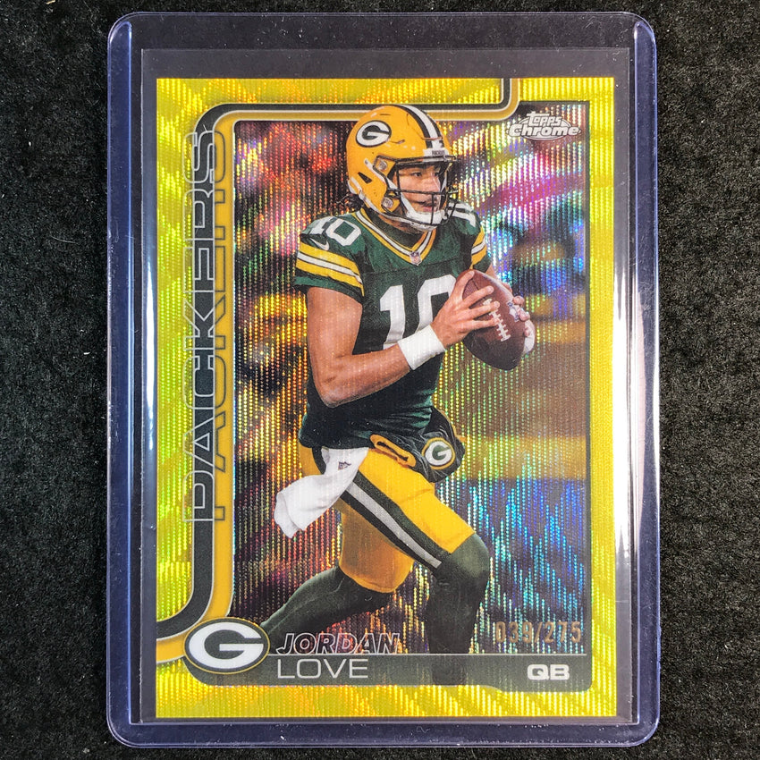 2025 Topps Chrome Football JORDAN LOVE Base Yellow Wave 39/275 #109