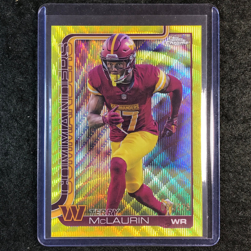 2025 Topps Chrome Football TERRY MCLAURIN Base Yellow Wave 57/275 #208