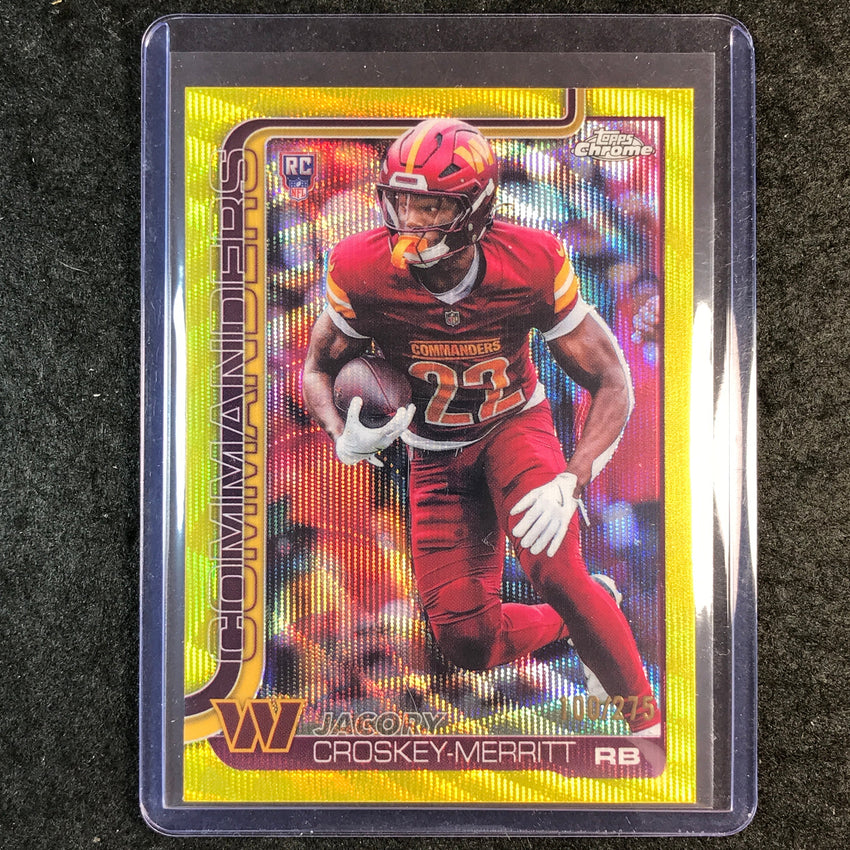 2025 Topps Chrome JACORY CROSKEY-MERRITT Rookie Base Yellow Wave 100/275 #387