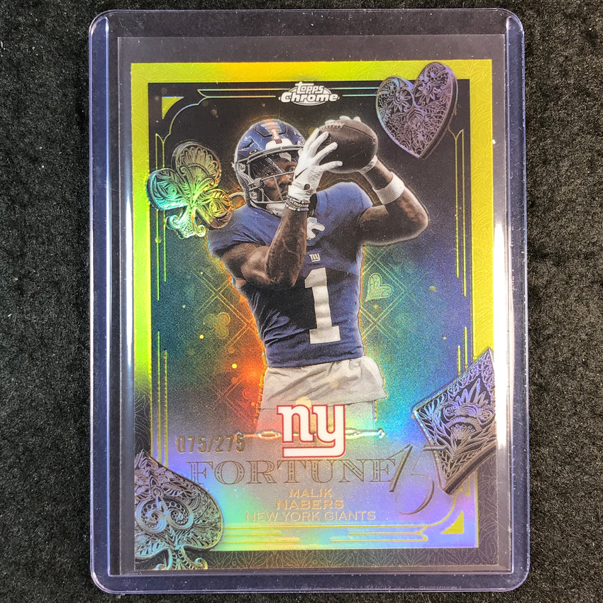 2025 Topps Chrome Football MALIK NABERS Fortune 15 Yellow 75/275 #15