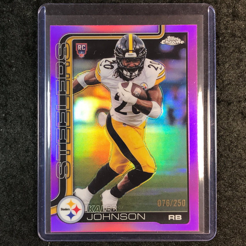 2025 Topps Chrome Football KALEB JOHNSON Rookie Base Pink 76/250 #323