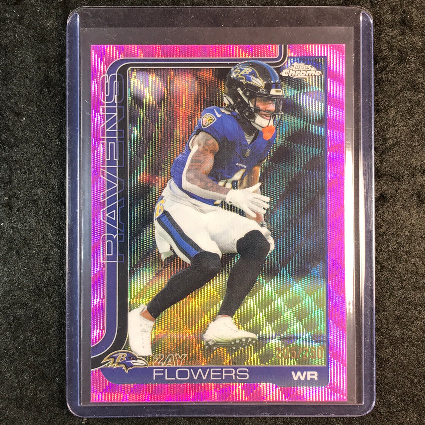 2025 Topps Chrome Football ZAY FLOWERS Base Pink Wave 205/250 #22