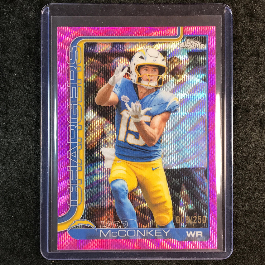 2025 Topps Chrome Football LADD MCCONKEY Base Pink Wave 8/250 #156