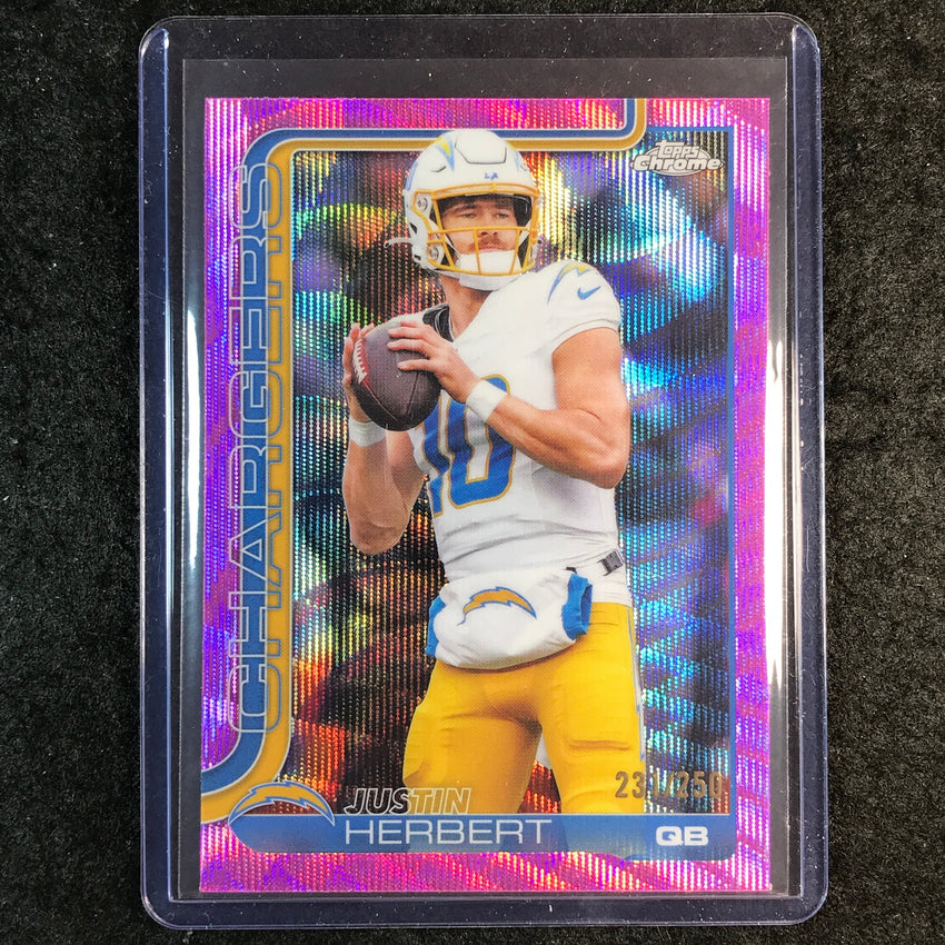 2025 Topps Chrome Football JUSTIN HERBERT Base Pink Wave 231/250 #158