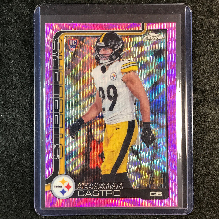 2025 Topps Chrome Football SEBASTIAN CASTRO Rookie Base Pink Wave 163/250 #370