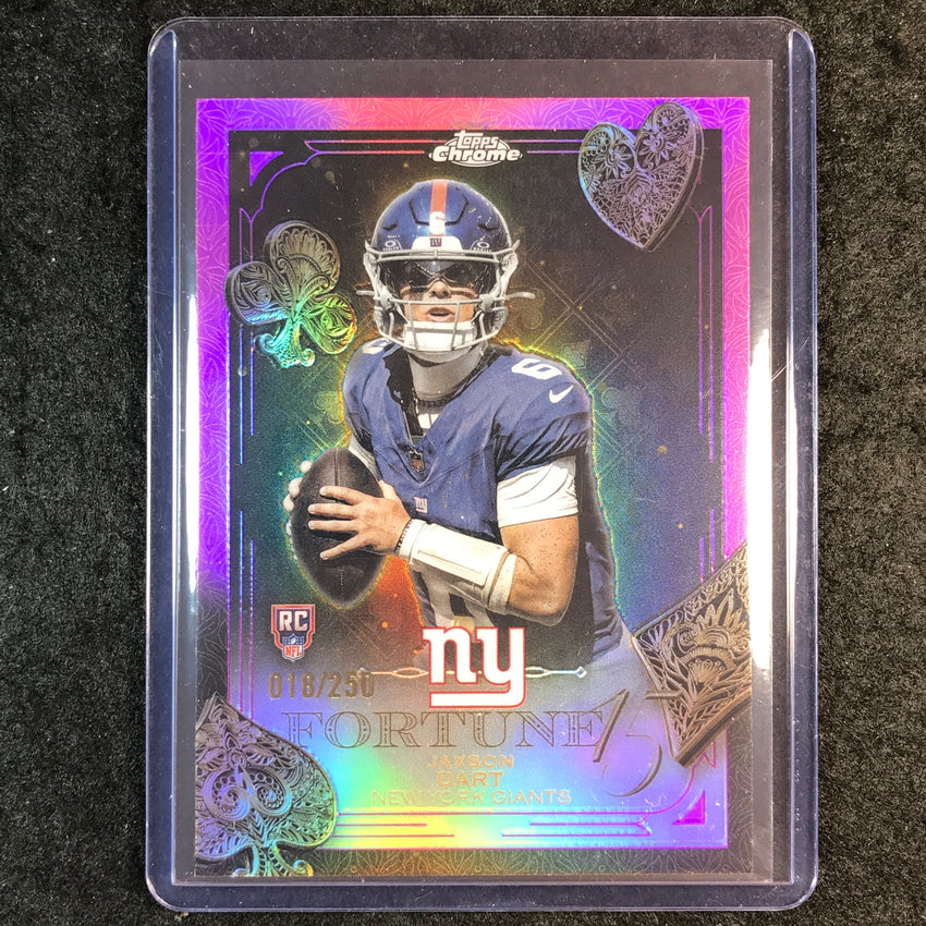 2025 Topps Chrome Football JAXSON DART Fortune 15 Rookie Pink 18/250 #23