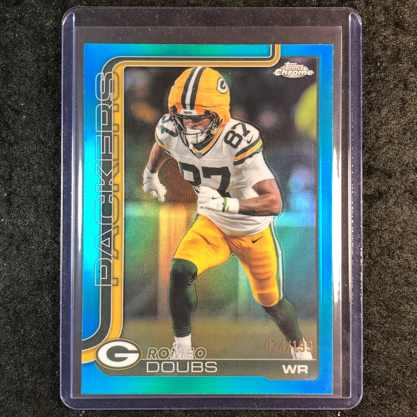 2025 Topps Chrome Football ROMEO DOUBS Base Aqua 74/199 #106