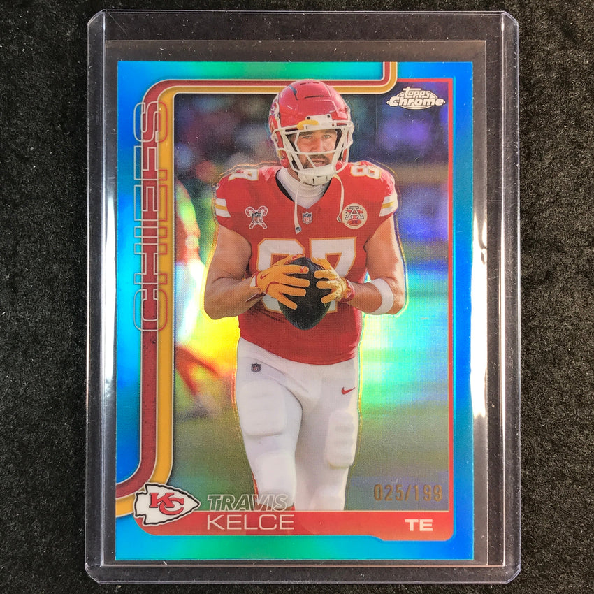 2025 Topps Chrome Football TRAVIS KELCE Base Aqua 25/199 #150