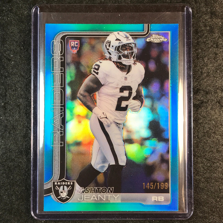 2025 Topps Chrome Football ASHTON JEANTY Rookie Base Aqua 145/199 #322