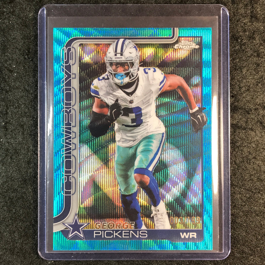 2025 Topps Chrome Football GEORGE PICKENS Base Aqua Wave 3/199 #80