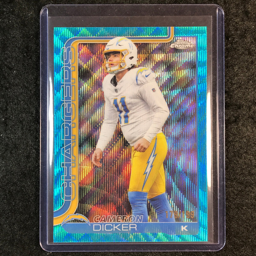 2025 Topps Chrome Football CAMERON DICKER Base Aqua Wave 179/199 #162