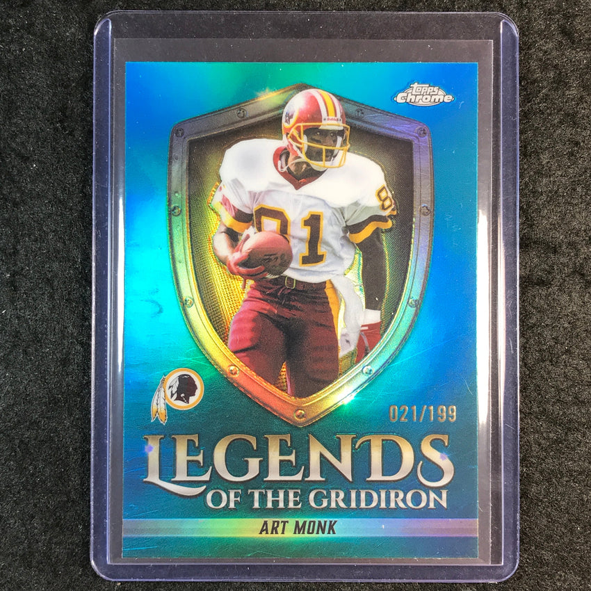 2025 Topps Chrome Football ART MONK Legends of the Gridiron Aqua 21/199 #19