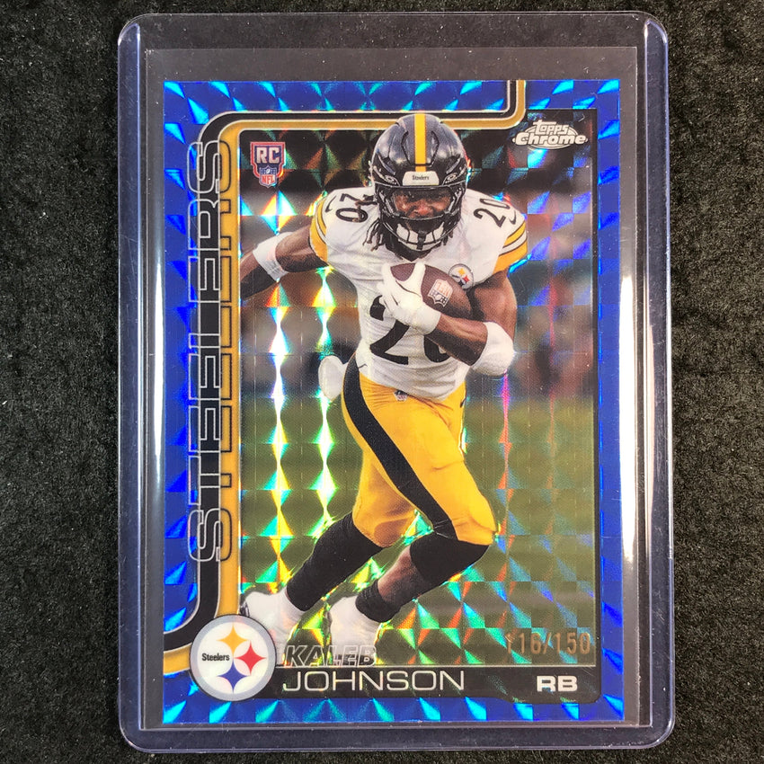 2025 Topps Chrome Football KALEB JOHNSON Rookie Base Blue Geometric 116/150 #323