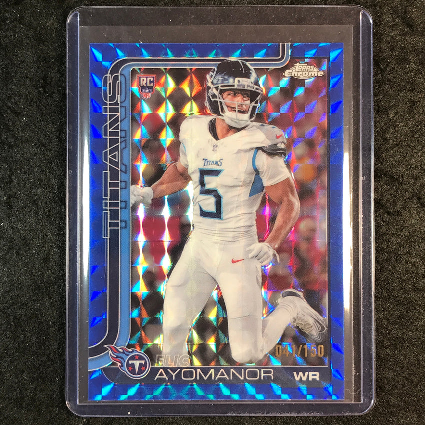 2025 Topps Chrome Football ELIC AYOMANOR Rookie Base Blue Geometric 41/150 #336