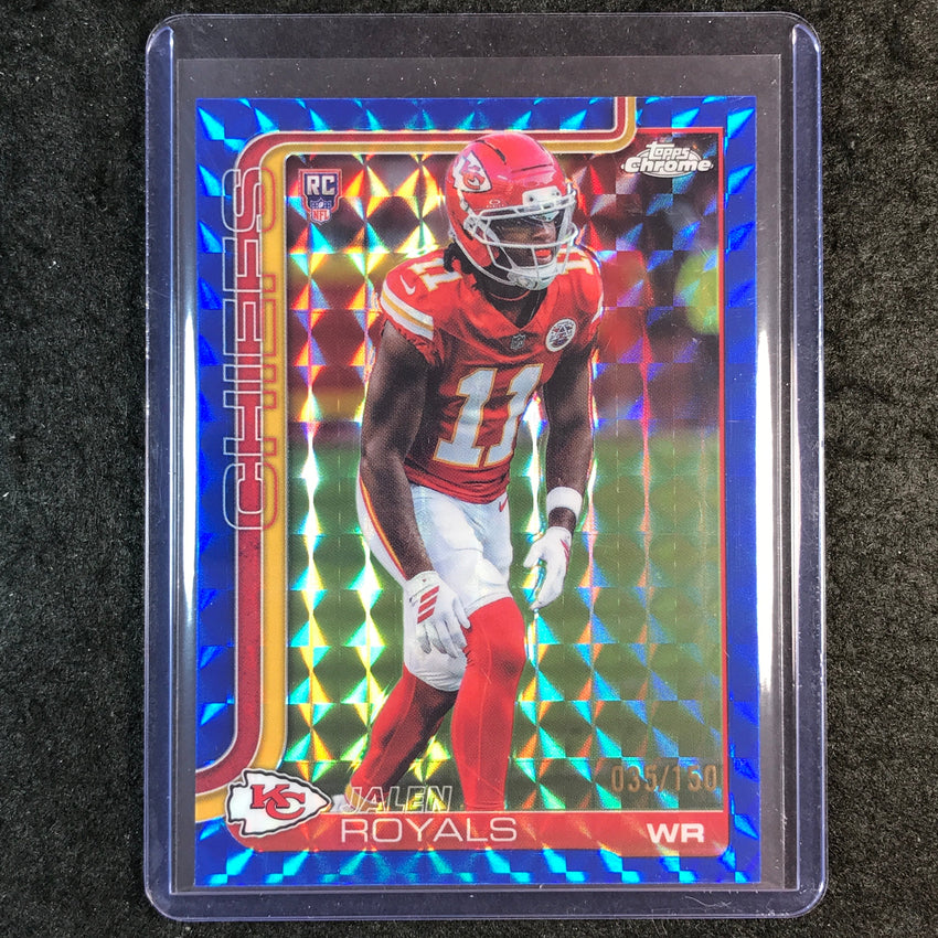 2025 Topps Chrome Football JALEN ROYALS Rookie Base Blue Geometric 35/150 #337