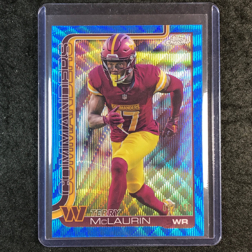 2025 Topps Chrome Football TERRY MCLAURIN Base Blue Wave 82/150 #208