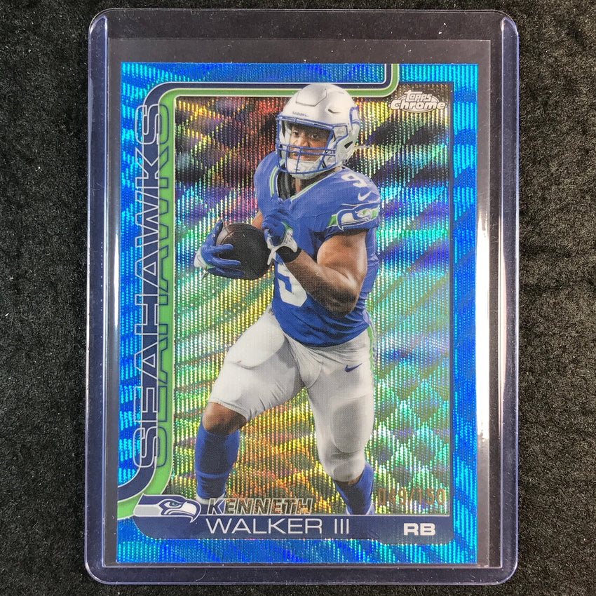 2025 Topps Chrome Football KENNETH WALKER III Base Blue Wave 49/150 #276