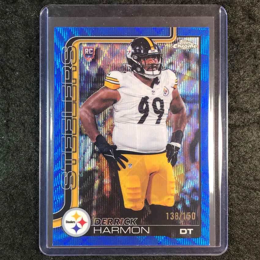 2025 Topps Chrome Football DERRICK HARMON Rookie Base Blue Wave 138/150 #361