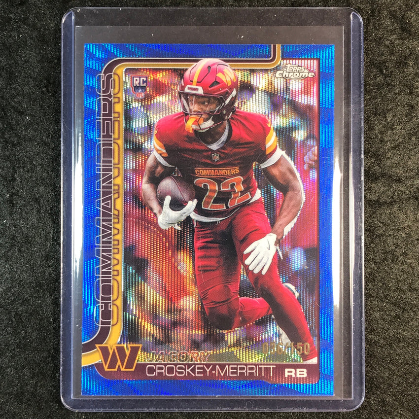 2025 Topps Chrome Football JACORY CROSKEY-MERRITT Rookie Blue Wave 36/150 #387