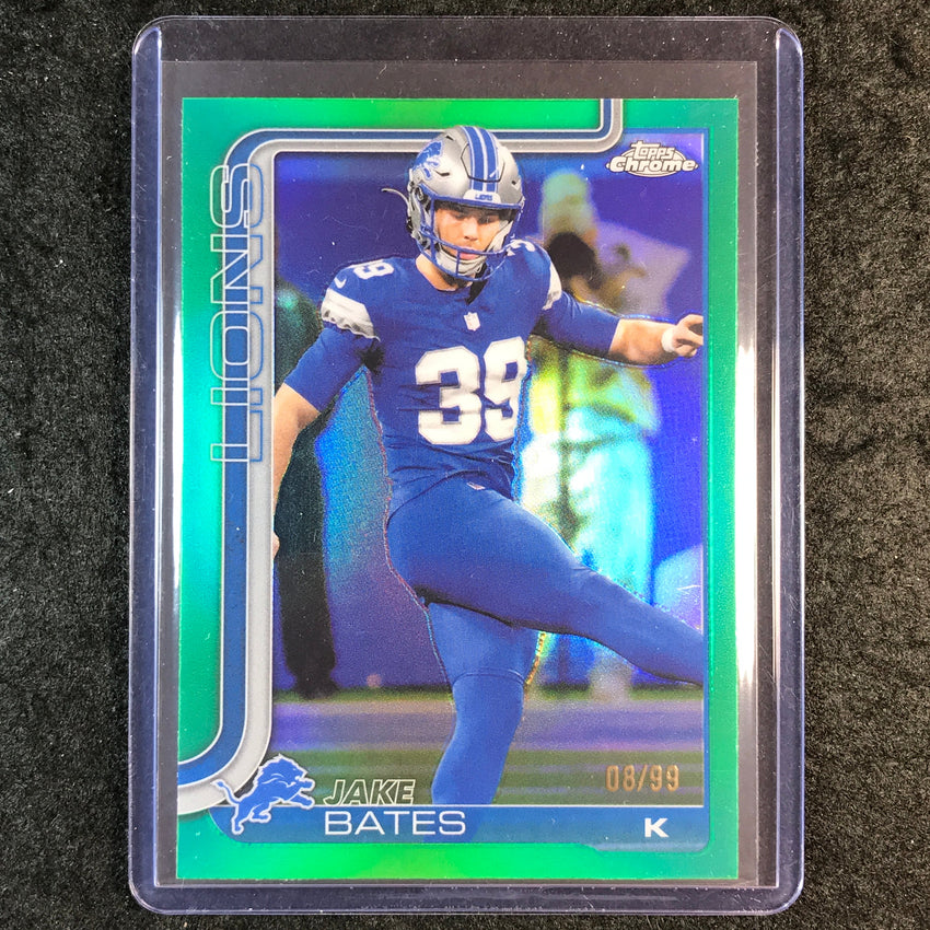 2025 Topps Chrome Football JAKE BATES Base Green 8/99 #105