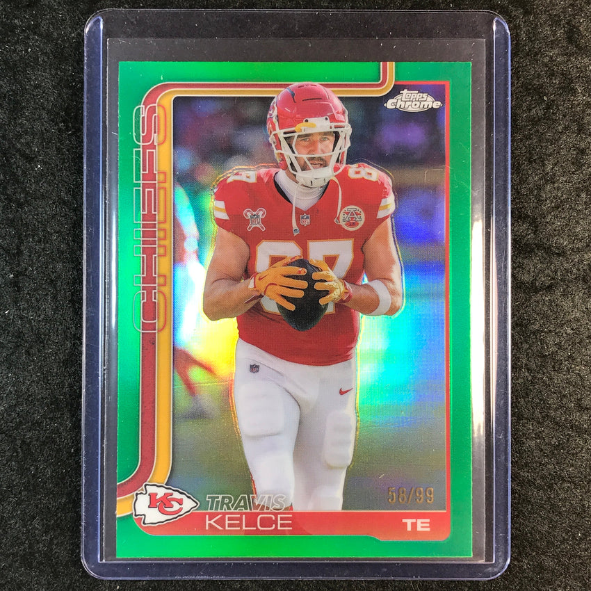 2025 Topps Chrome Football TRAVIS KELCE Base Green 58/99 #150
