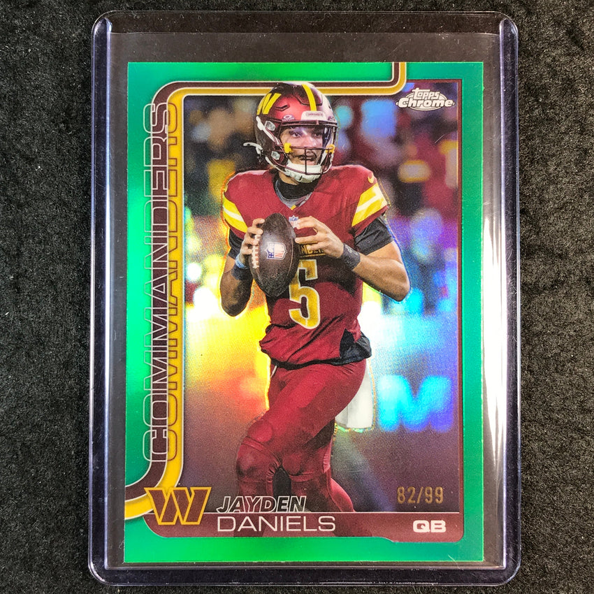 2025 Topps Chrome Football JAYDEN DANIELS Base Green 82/99 #295