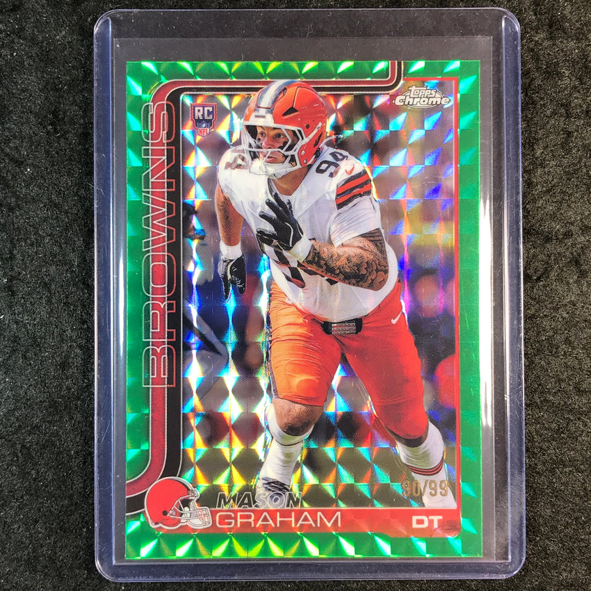 2025 Topps Chrome Football MASON GRAHAM Rookie Base Green Geometric 90/99 #302