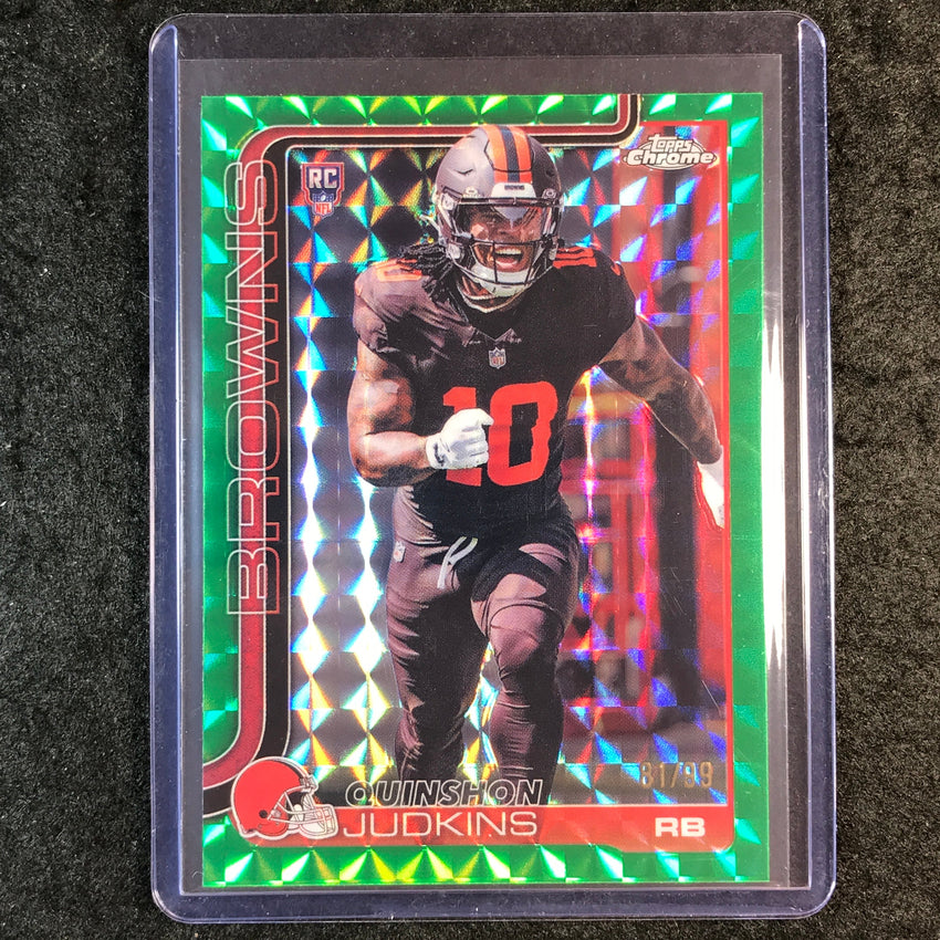 2025 Topps Chrome Football QUINSHON JUDKINS Rookie Green Geometric 81/99 #325